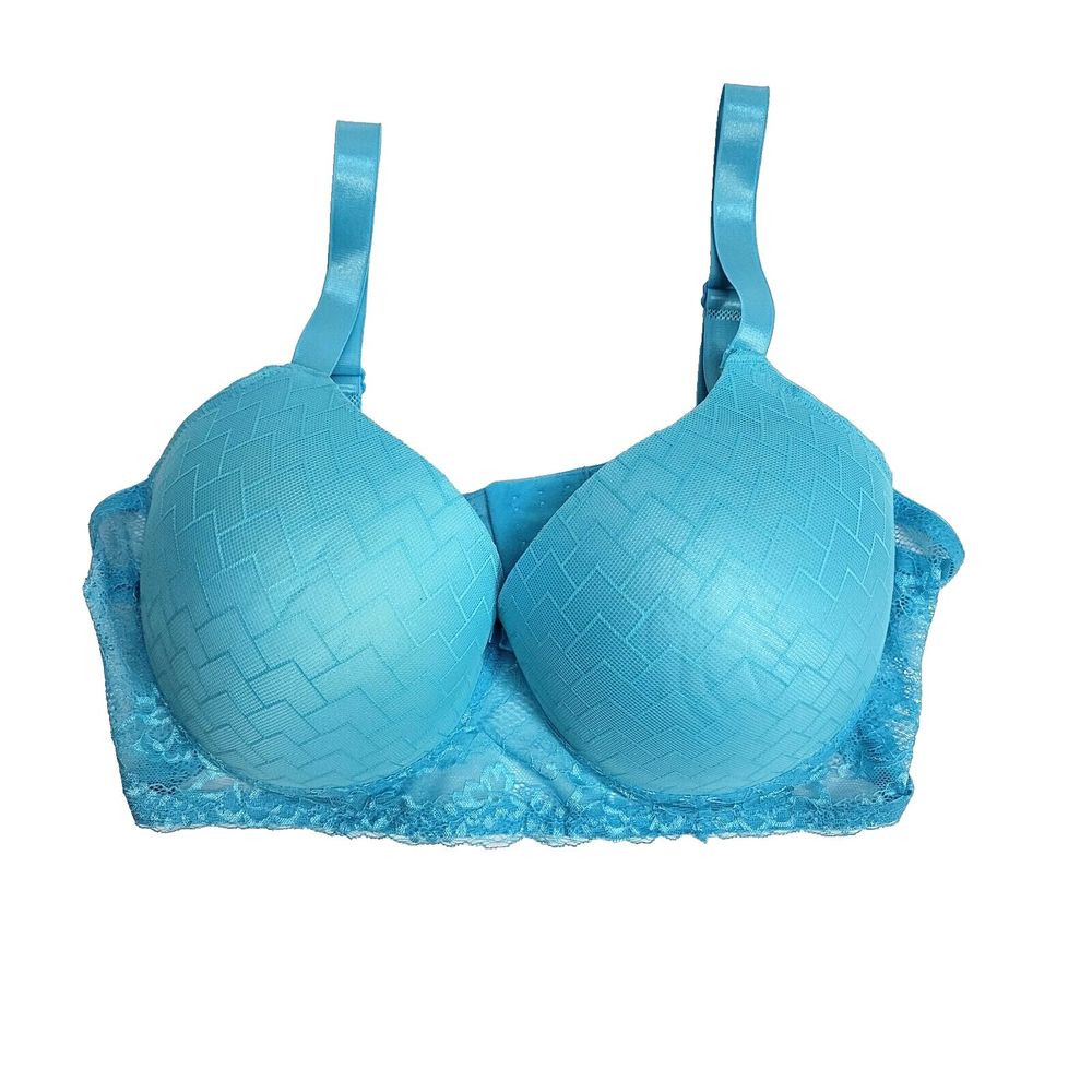 Light Blue Lace-Back T-Shirt Bra - Women Intimates